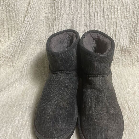 UGG  Men’s Denim Charcoal Gray slip on Ankle Boots fur lining  SZ11 main image 5